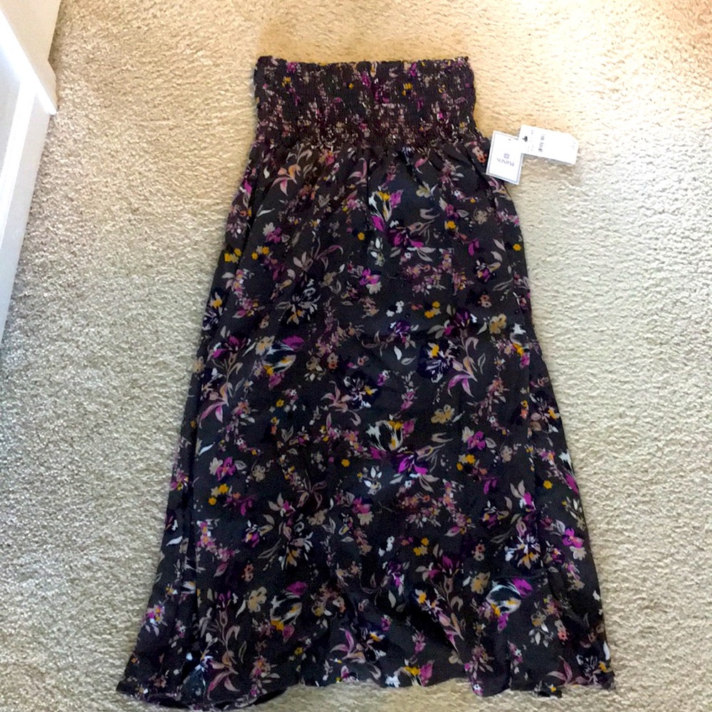 Gray high waist flowy skirt